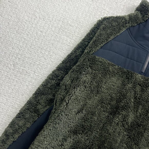 Lole Women's M Half-Zip Cozy Monkey / Sherpa Fleece Pullover Dark Green Camp - Picture 3 of 15